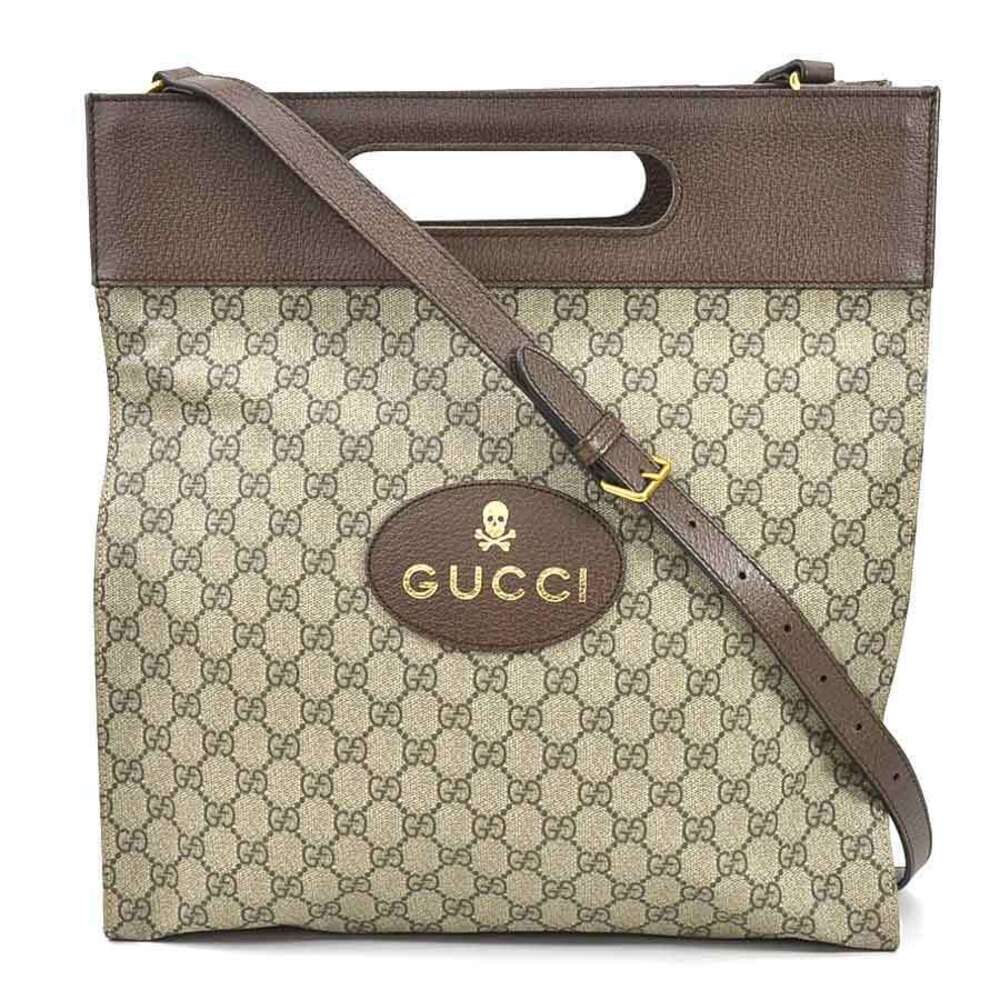 Gucci GG Supreme Canvas 2Way Shoulder Bag Brown